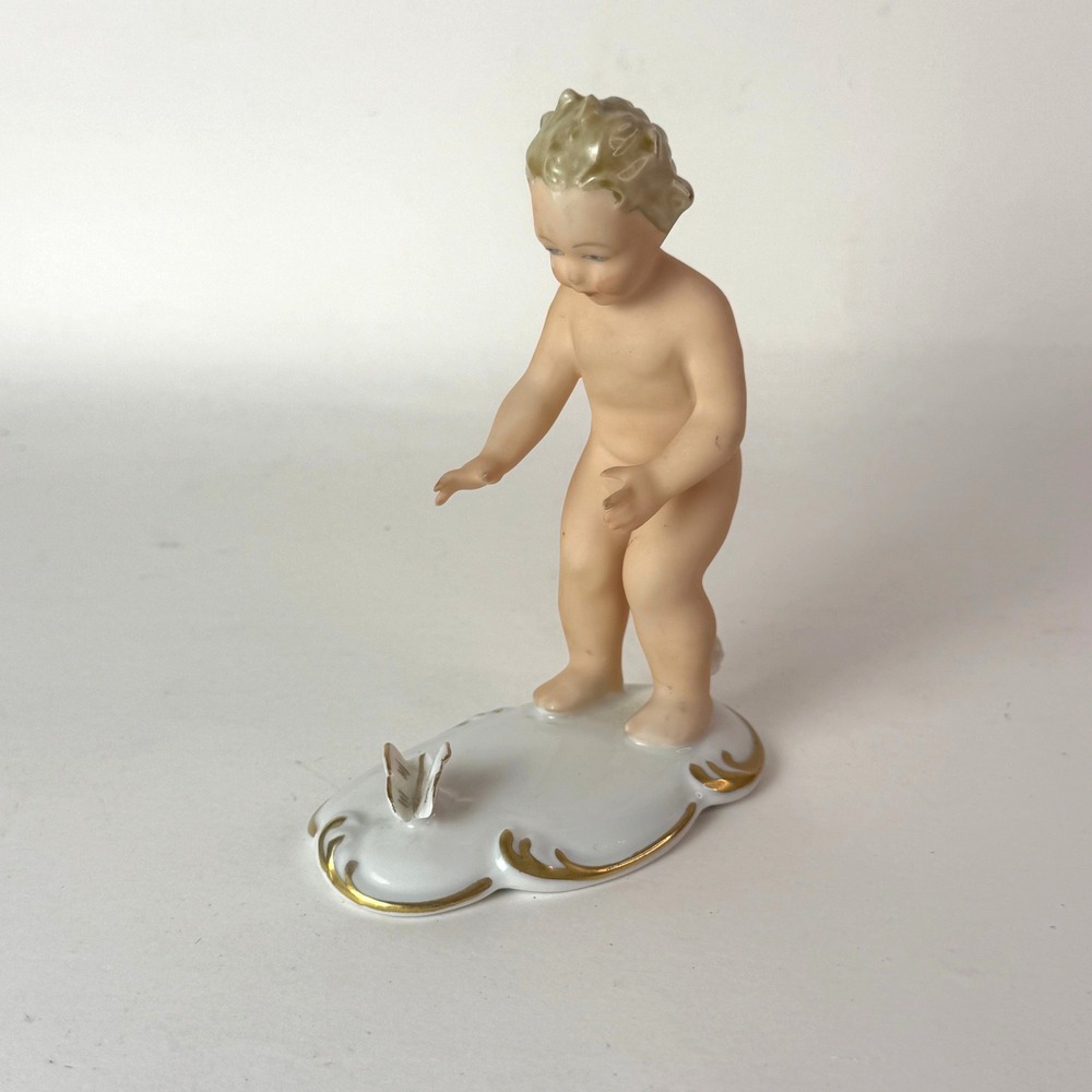 Gerold Porzellan Bavaria Figurine 5551 Child with Butterfly Western Germany